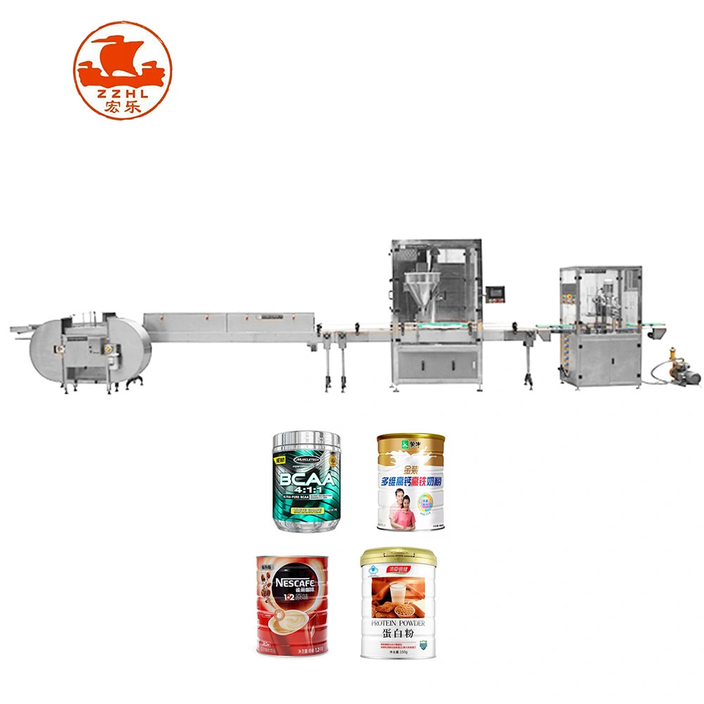 La esencia de pollo leche en polvo con un peso de llenado y tapado de la línea de la máquina