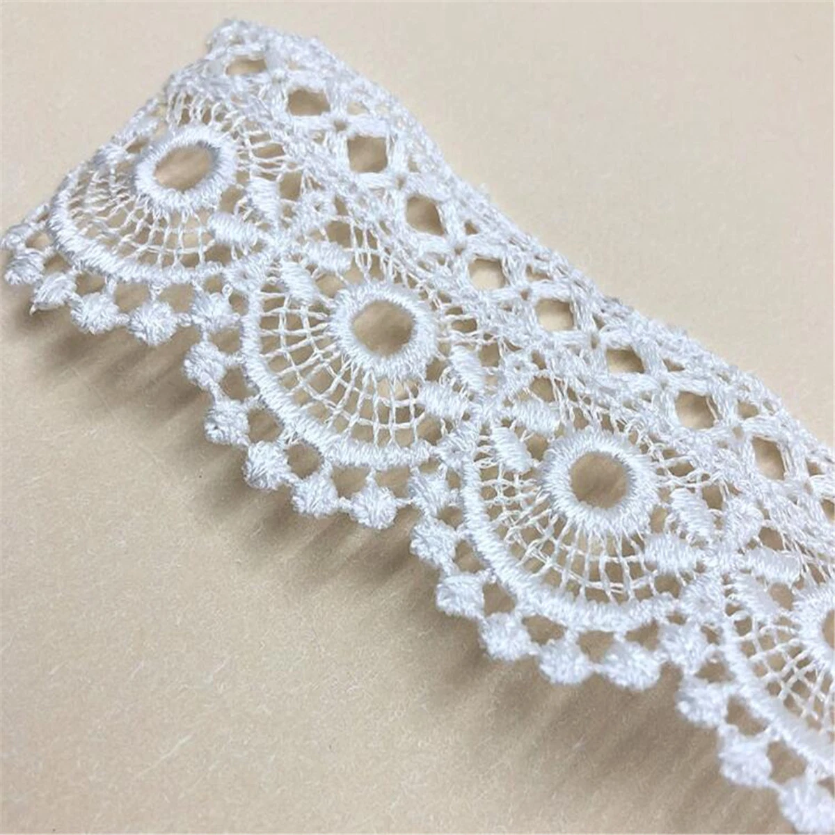 African French Embroidery Lace Fabric White Guipure Embroidered Lace