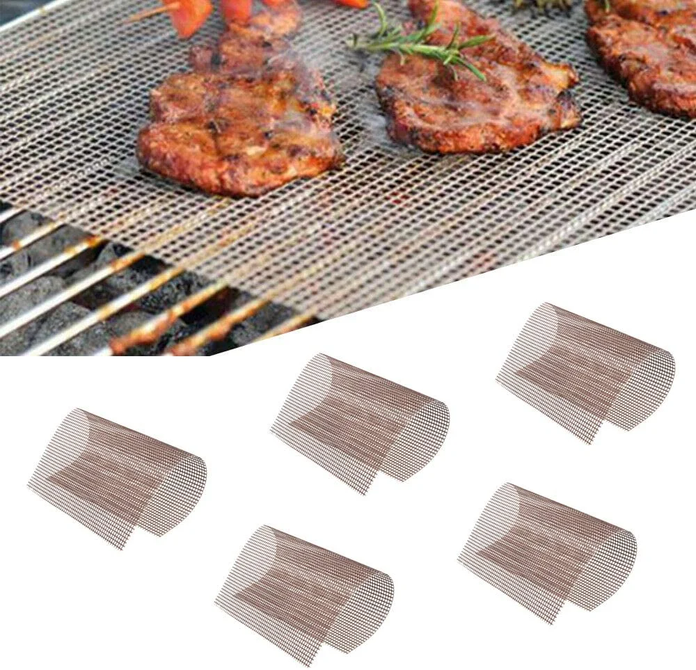 Hot Selling High quality/High cost performance  Reusable Heat Resistant Easy Clean BBQ Grill Mesh BBQ Grill Baking PTFE Coated Fiberglass Mesh