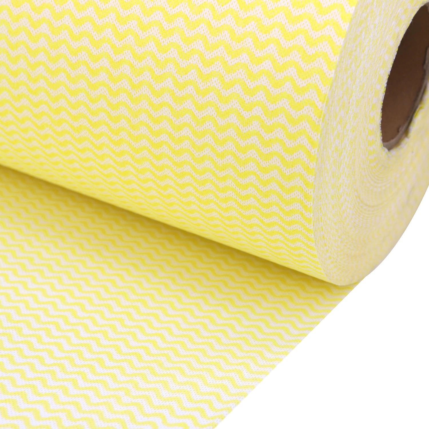 Woodpulp Polyester Laminateds Spunlace Nonwoven Fabric, Wave Line Materials for Kitchen Cleaning, Household Cleaning, Civil Wiper