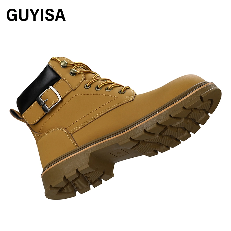 Guyisa Brand Men's CE Steel Toe Lightweight Non-Slip Industrial Construction Safety Boots