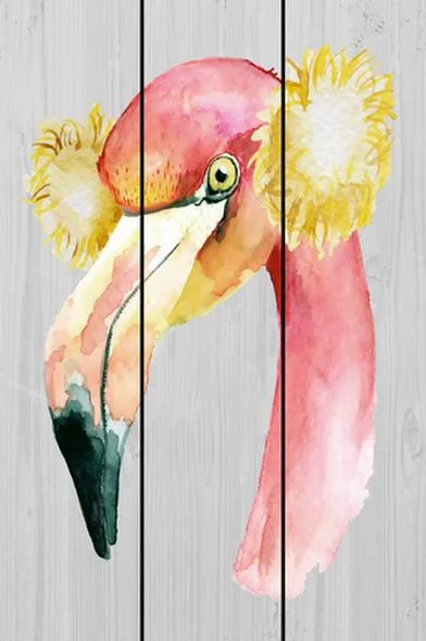 Wood Wall Sign Flamingo UV Printing Wall Hanging Art Home Decor