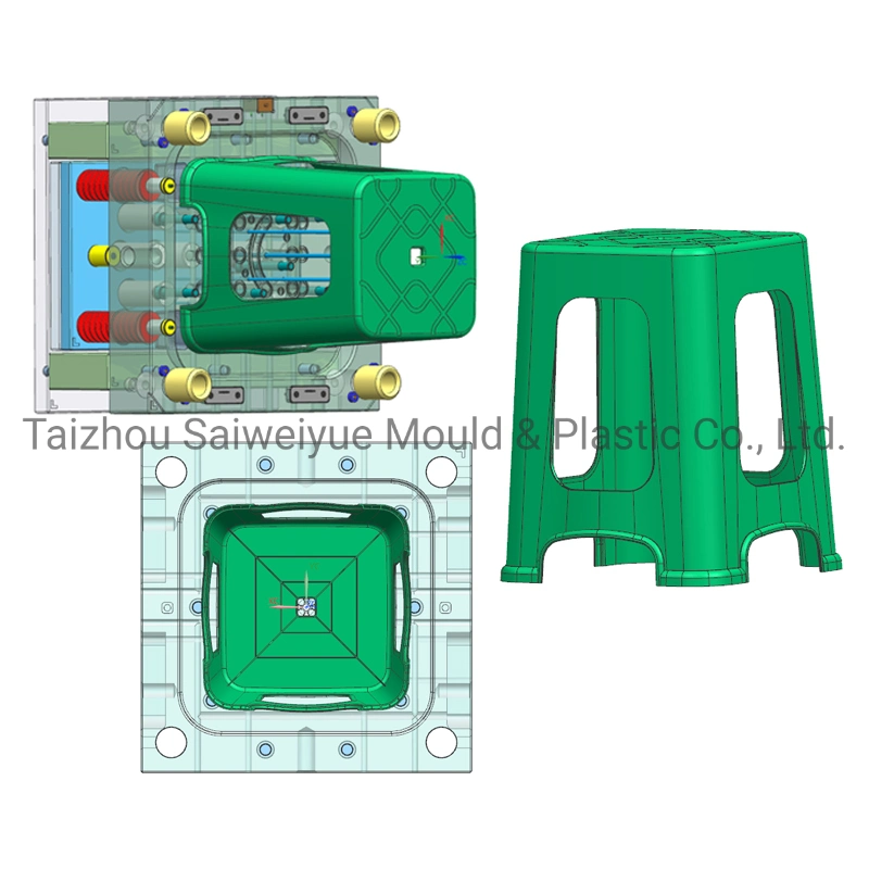 Plastic New Design Square Stool Food Stall Used Cold Runner Injection Mould