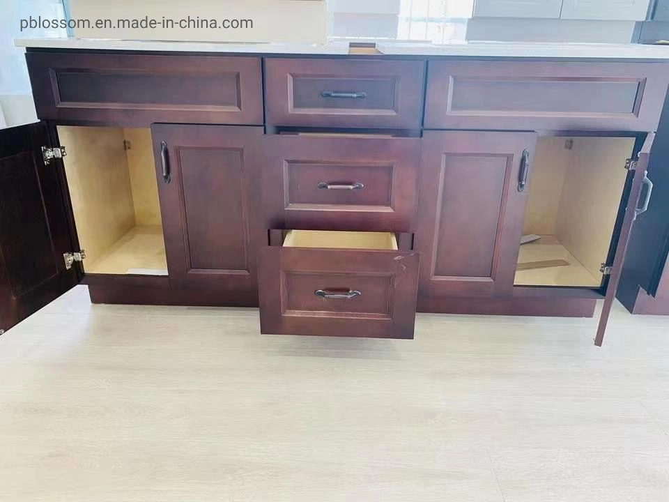 Classic American Solid Wood Bathroom Vanity with Shaker Door