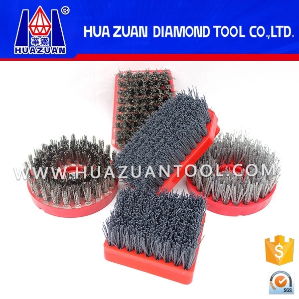 Hot Sale Round/Frankfurt Steel Wire/Nylon Hard Abrasive Antique Diamond Brush for Stone Polishing