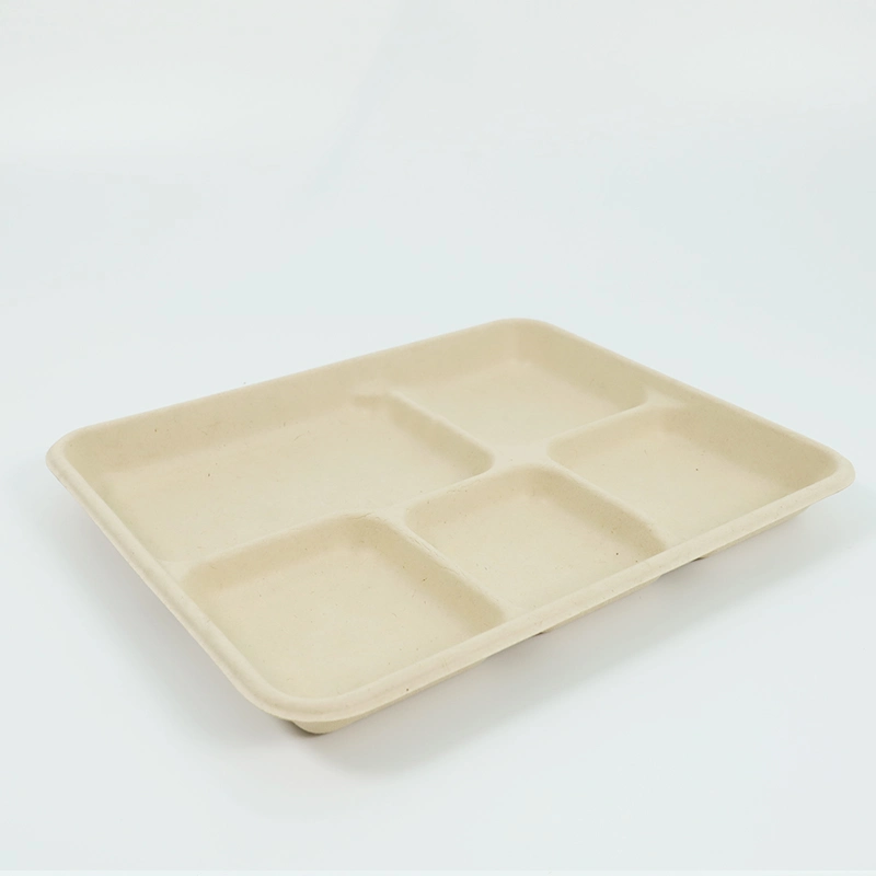 Microwaveable Bagasse Food Packaging Disposable Compartment Bento Lunch Box Meal Preparation Bento Box Food Storage Container