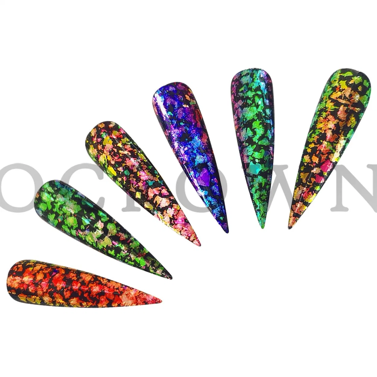 Laser Holo Glitter Iridescent Nail Sequin Dust Nail Art Aurora Flakes