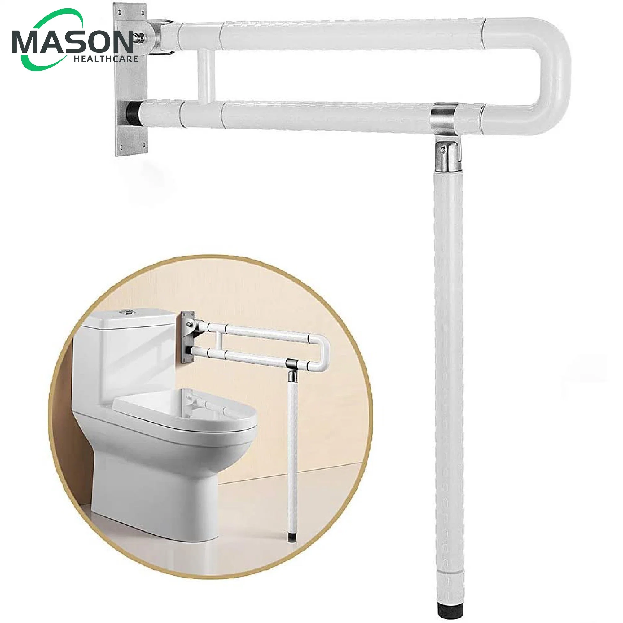 Trilho de Segurança Commode Flip-up e suporte dobrável / Aço Nylon Non-Slip Grab Bar