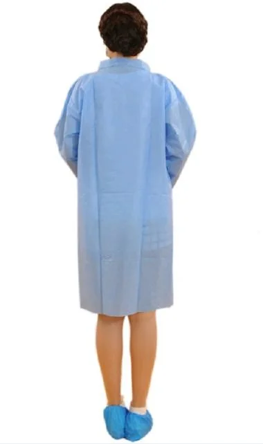 Wholesale/Supplier Unisex Disposable Worker Cloth Nonwoven PP Lab Coat with Long Sleeves