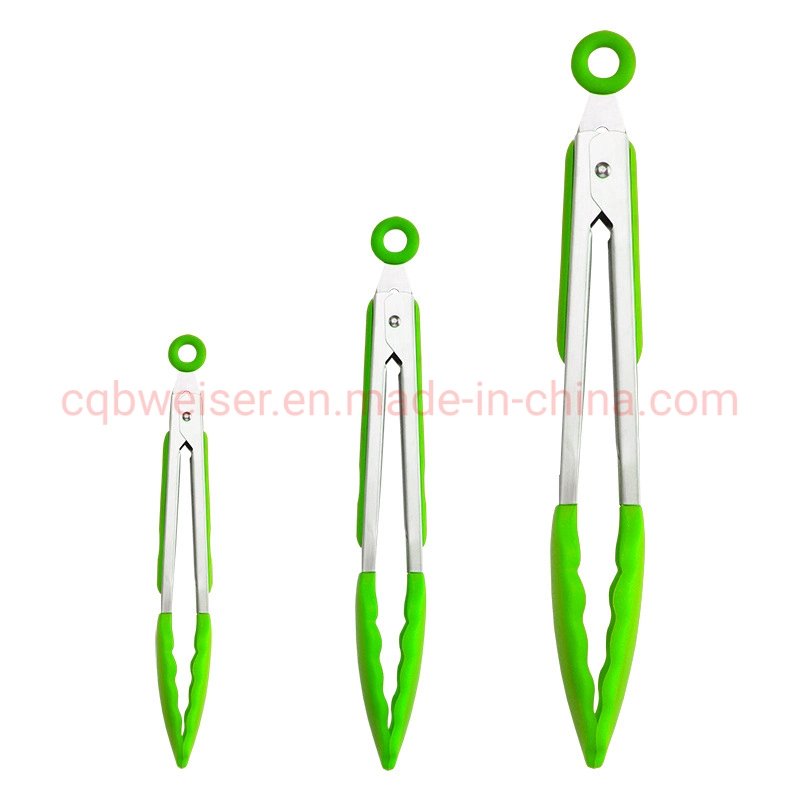 Силиконовые щипцы для продуктов Нержавеющая сталь 7/9/12" Kitchen Tongs