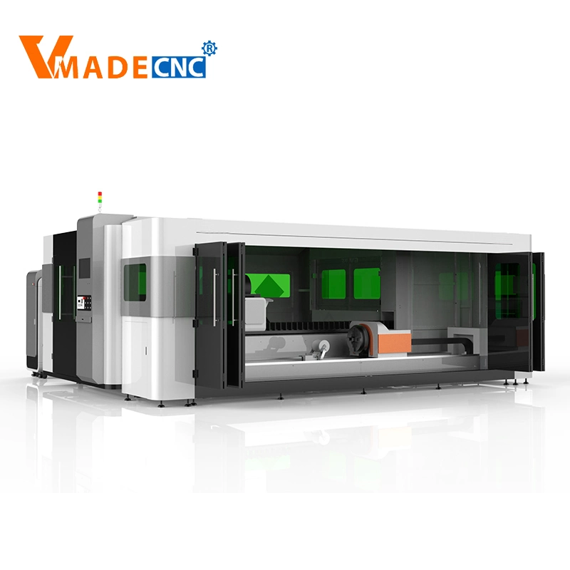 3000W Full Cover Metal Sheet Tube Pipe Fiber Laser Cutting Machine