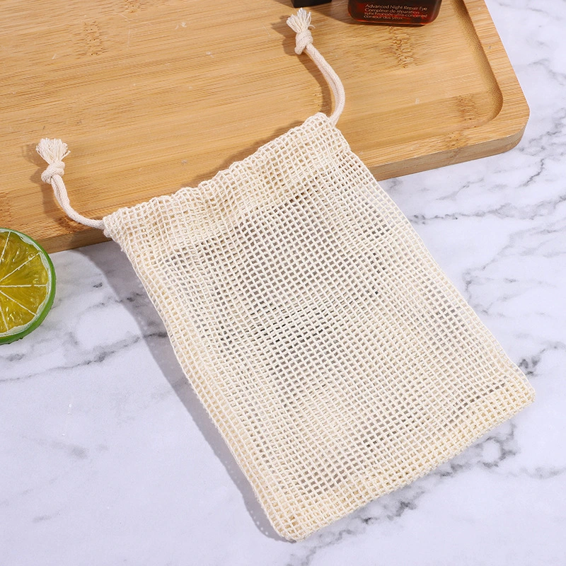 Drawing Mesh Net Organic Cotton Wash Bag Eco-Friendly Mesh Reusable Bag