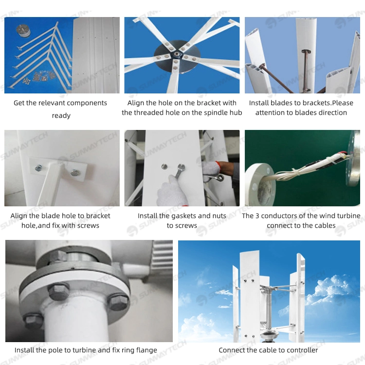 Manufacture 20 Years Warranty CE Certification Generator 10kw Verticle Vertical Wind Turbine