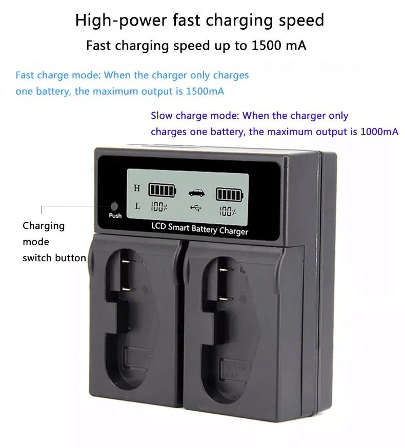 Quick Dual Charger with LCD screen Lp-E4 Lp-E4n Lpe4 Batteries for Canon 1d Mark III DSLR 1d X EOS-1d X Digital Cameras