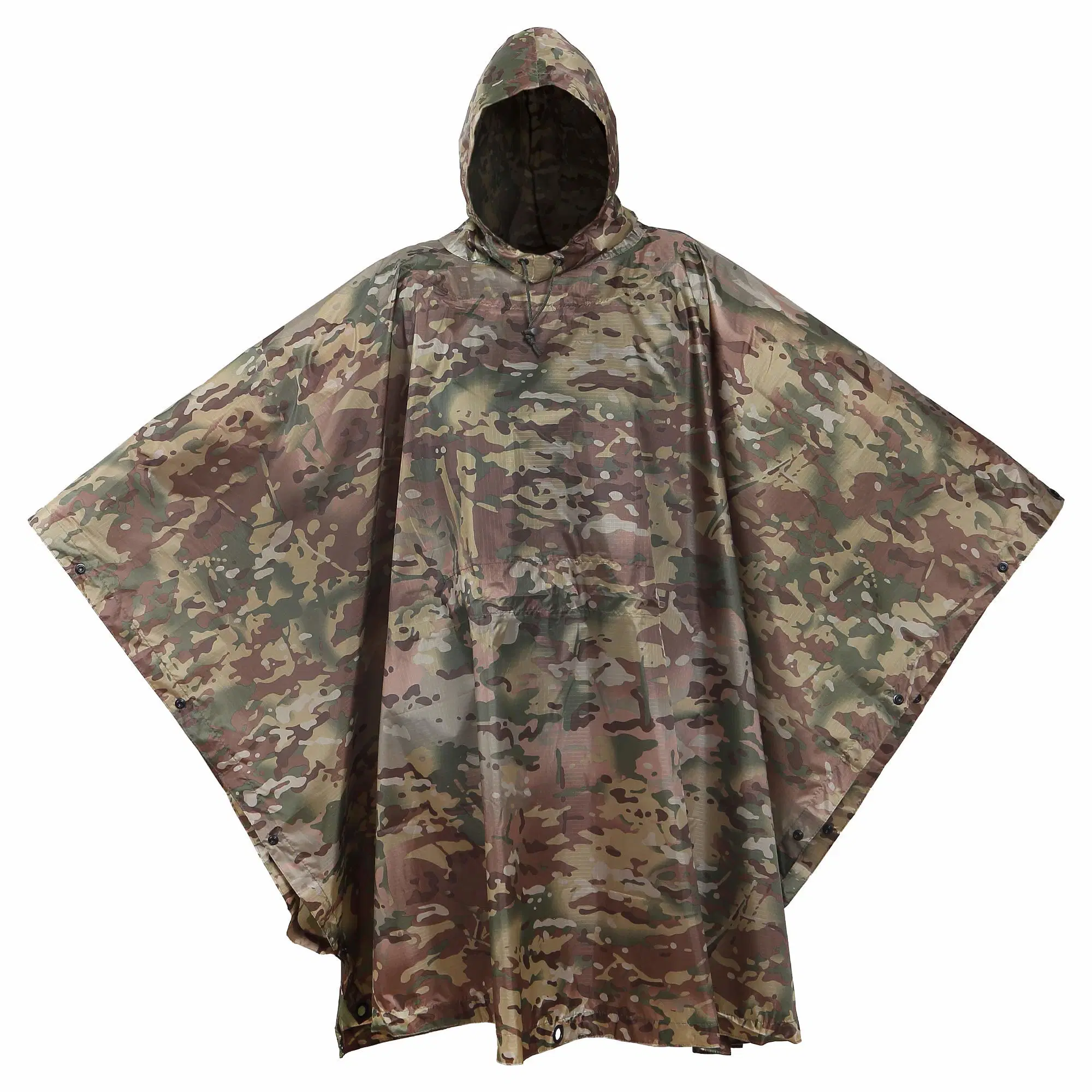 Camouflage Rain Poncho Waterproof Hooded Poncho Outdoor Camping Hiking Rain Cover