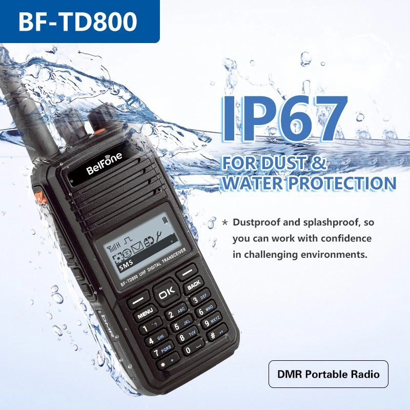 Bf- Td800 Rough and Compact Two Way Radio and with IP67 for Dust & Water Protection Walkie Talki Supporting Multi-Sites Roaming