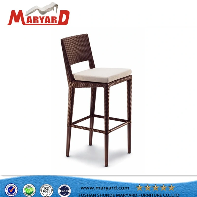 Modern Furniture Aluminium Metal Frame with Teak Wood/Wicker Rattan High Bar Chair