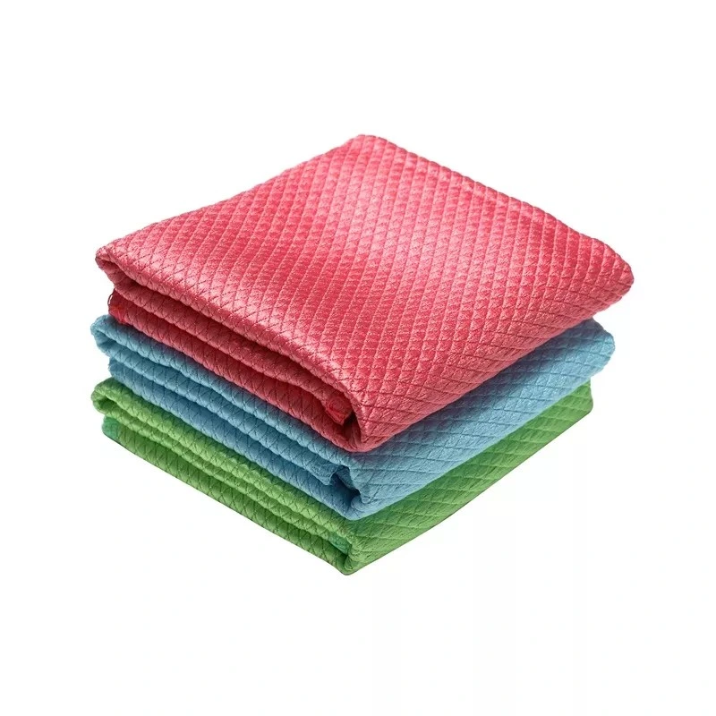 Custom Size and Logo Microfiber Quickly Dry Fish Scale Cloth for Kitchen