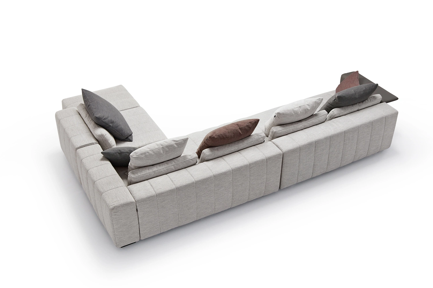 Modern Contemporary Italian Home Furniture for Villa Living Room Divan Corner Sectional Leather & Fabric Sofa