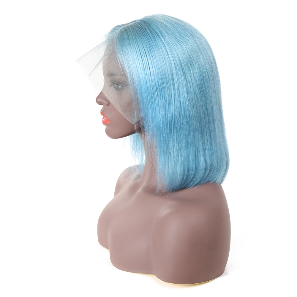 Kbeth Colored Human Hair Wigs for Black Women 2021 Summer Fashion 100% Virgin Brazilian Remy Custom Colorful Straight Short Bob 14 Inch HD Full Lace Wig Vendor