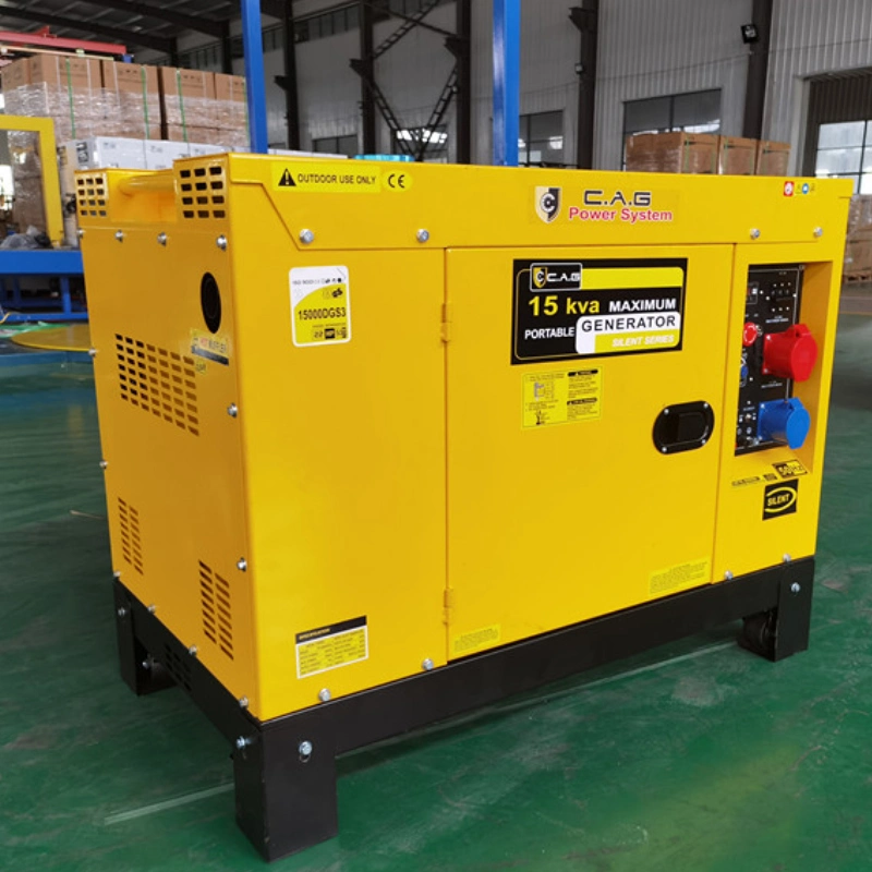 10kW/10 kW/12 kVA Tragbarer 3-phasiger luftgekühlter Dieselmotor Backup-Standby-Generator