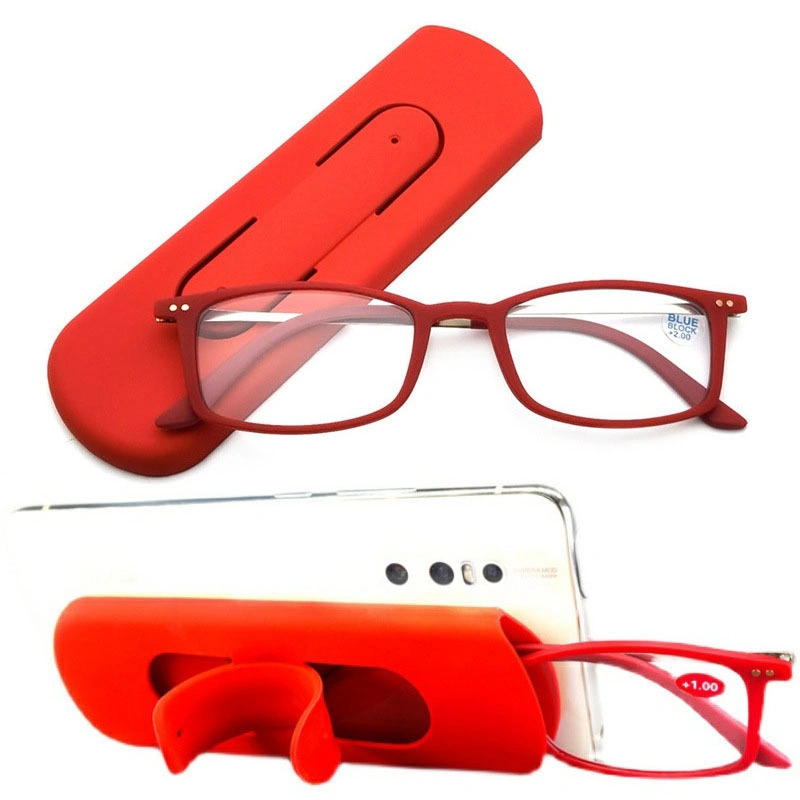 2023 New Design Anti Blue Light Convenient Presbyopic Eyewear 2021 Ultralight Cell Phone Portable Holder Reading Glasses