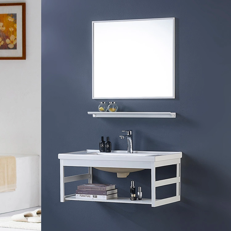 Factory Directly Bathroom Furniture Wall Mounted Cabinet Mirror Cabinet Waterproof Bathroom Aluminum Cabinet Vanity Set