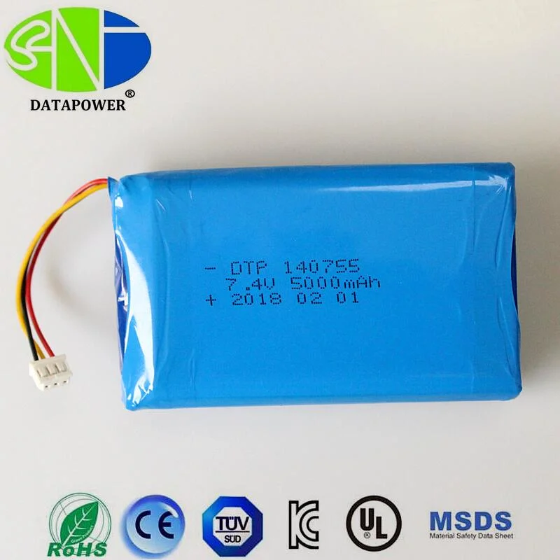 7,4V 5000mAh batería de polímero de ión litio