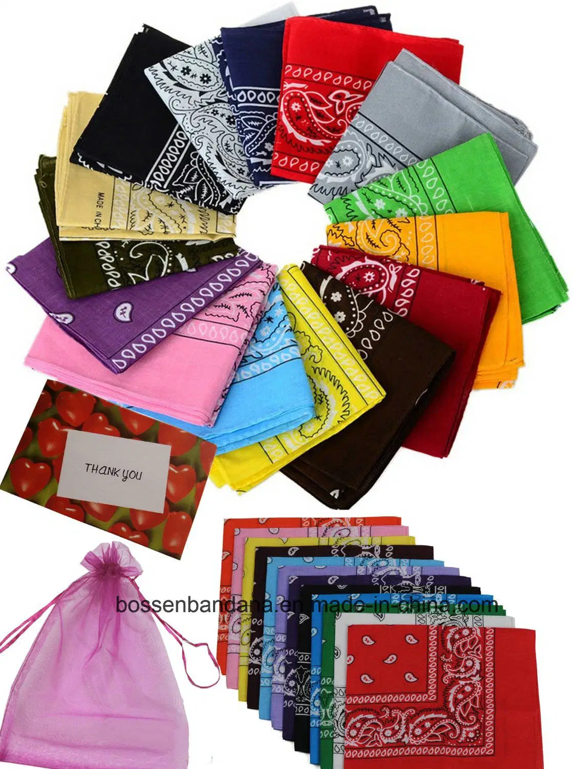 OEM Produce barato promocional personalizado impresas doble 100% Algodón Paisley Cowboy Bandanas