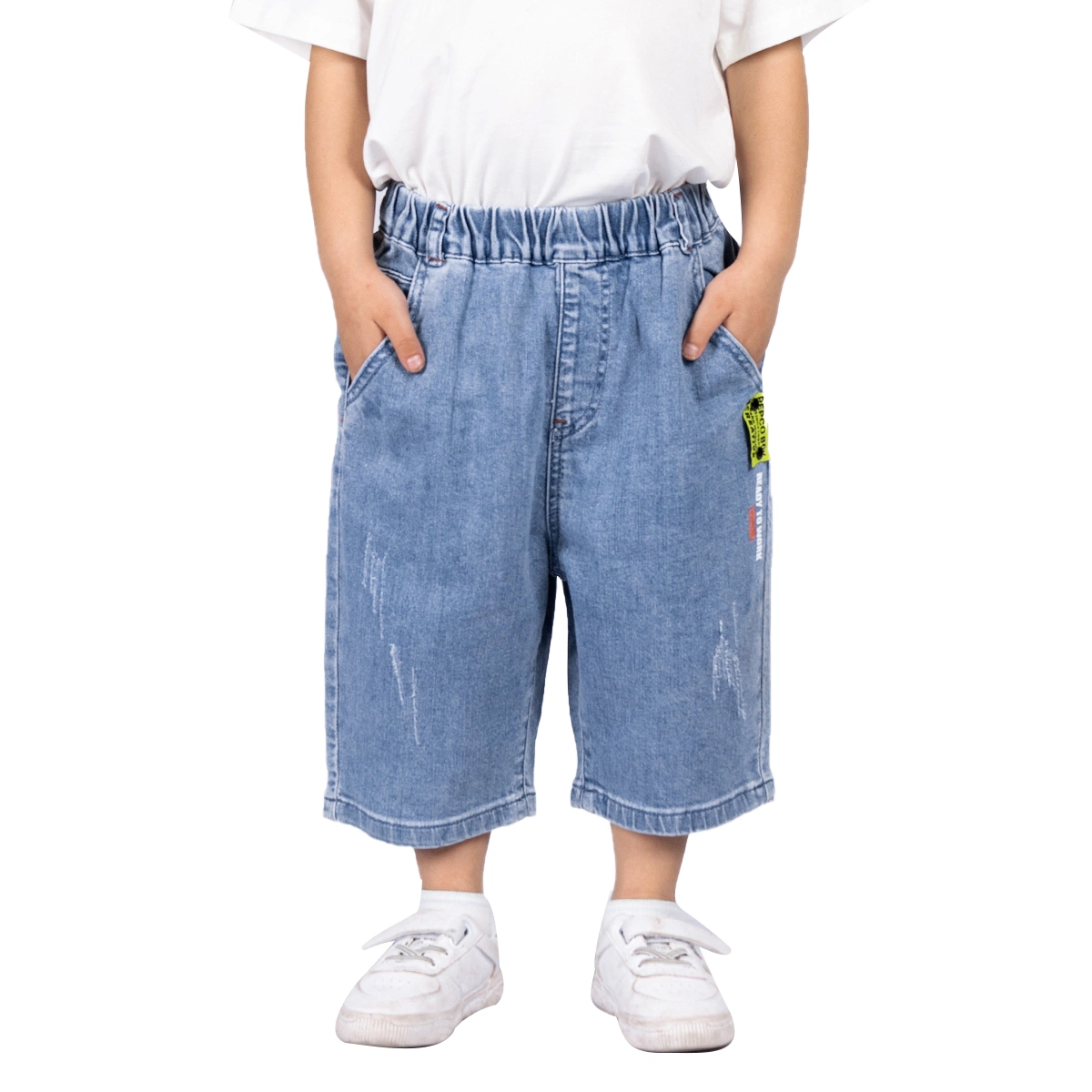 Custom 2023 Summer Children Wholesale Fashion Print Casual Boys Denim Pants