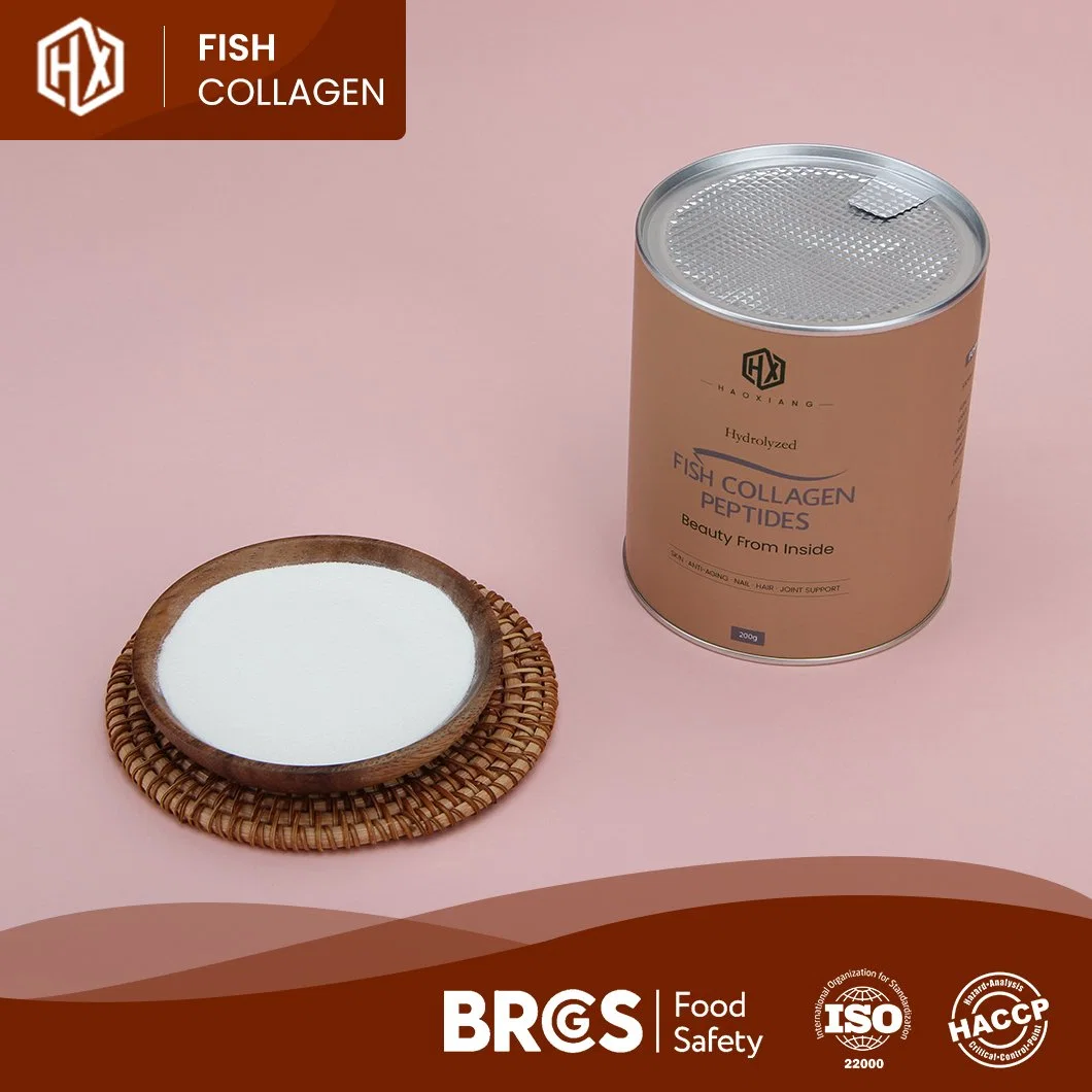 Haoxiang High quality/High cost performance Pure Hydrolyzed Marine Tilapia Scales Peptide Fish Collagen Powder Peptide 500-1000dal/300-500dal Molecular Weight Collagen Powder