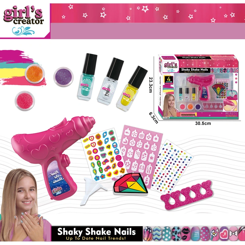 Tombotoys Girl's Creator Shaky Shake DIY Beauty Nail Manicure Kits Wholesale/Supplier Children Girls Toys Kids Nail Toy