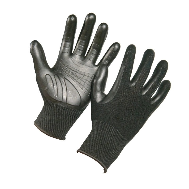 13 Gauge Nitril beschichtete Öl-Schlagschutz-Handschuhe mit Polyester Shell