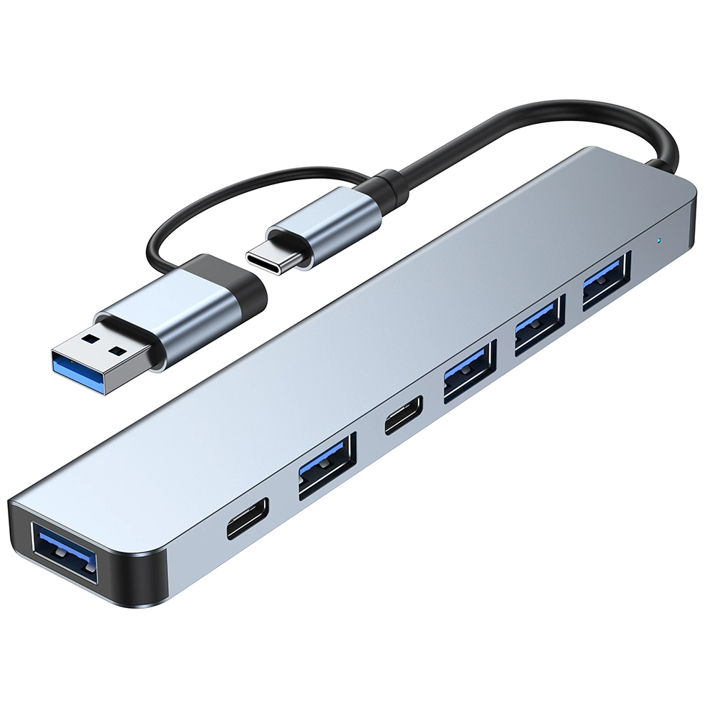 USB3.0+USB-C to 5 Port USB+Type-C Data+Type-C Power Supply