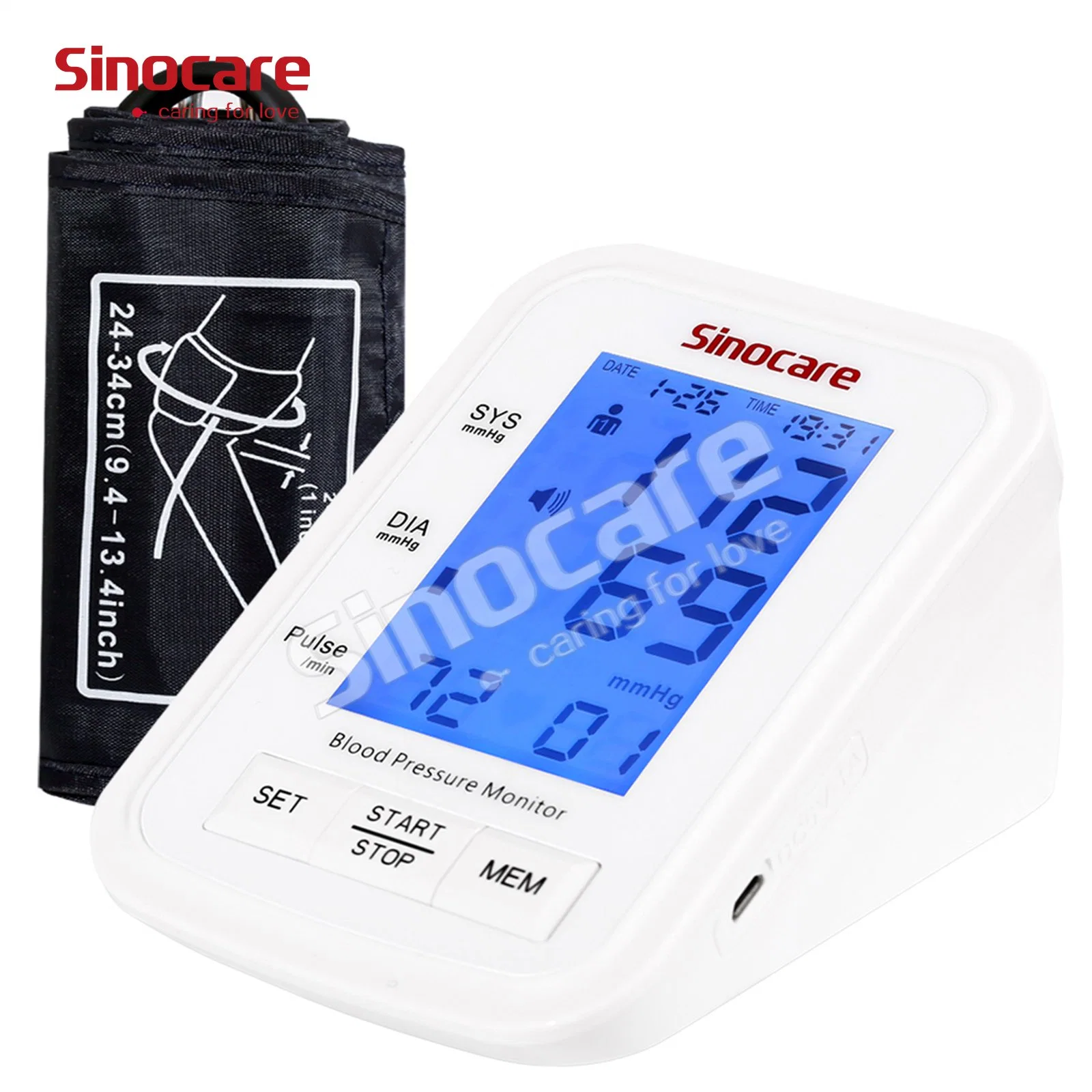 Sinocare Blood Pressure Monitor CE Approved Upper Arm Pressure Checking Machine LED Monitor Tansiyon Aleti Tensiometro