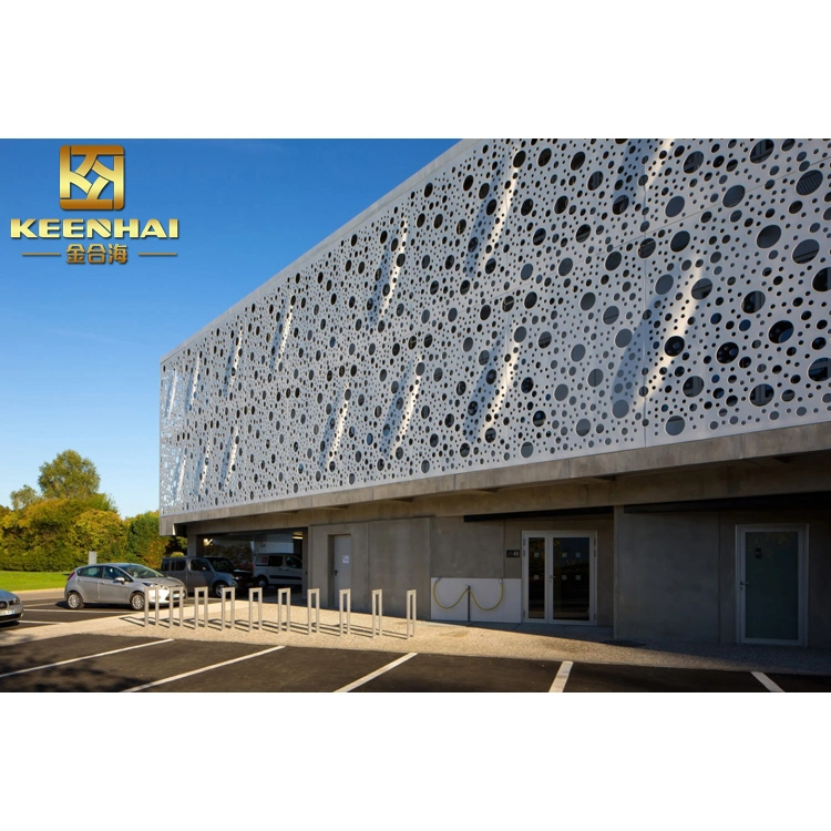 Conception décorative bardage façade en aluminium perforé (KH-BH-AP-010)