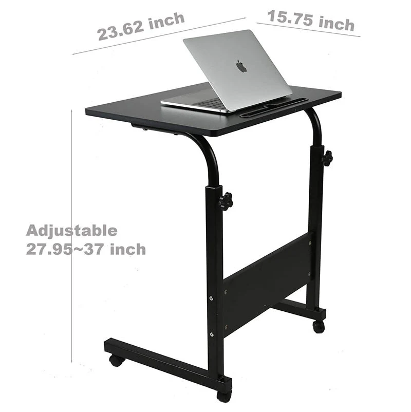 Krankenhaus Überstand Einstellbare Falten Pneumatische Laptop-Wagen Über Bett Seite Tisch/Computer Schreibtisch mit Rollen Pb Board für Sofa Wohnzimmer