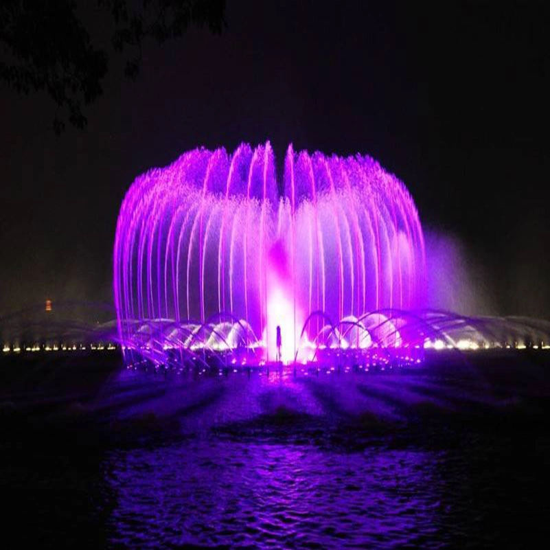 Große Outdoor Dekorative Verwendung Musical Fliegende Wasser Quadrat Brunnen Welle Wasser mit buntem Licht und Laserprojektion Show Tanzende Brunnen