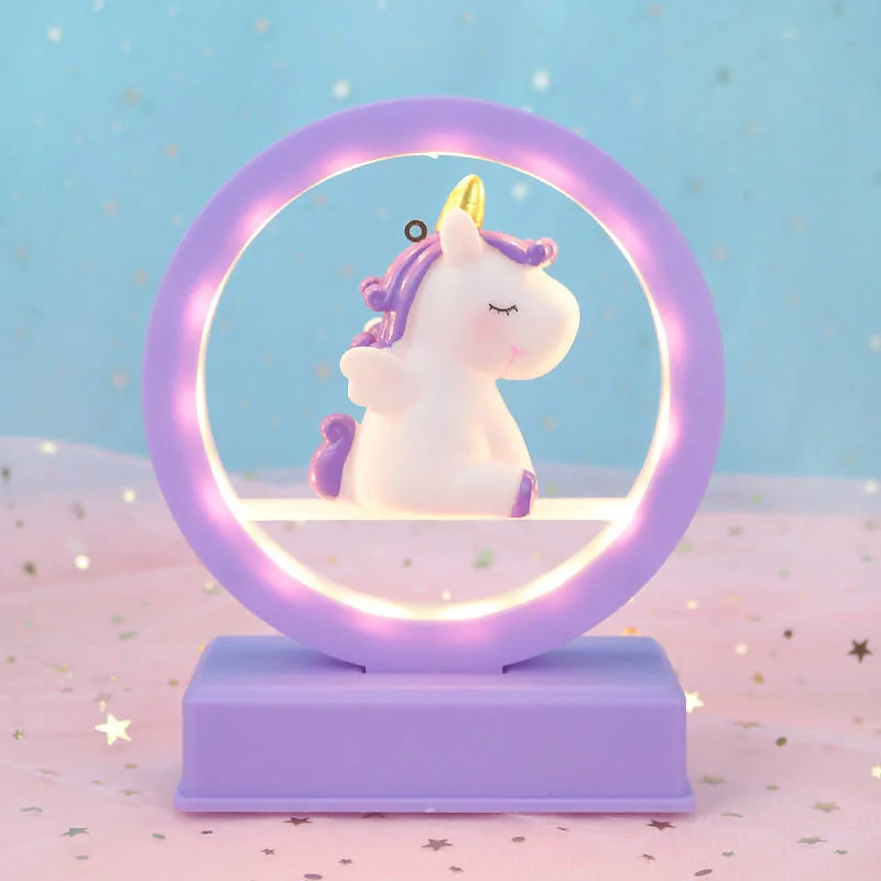 Unicorn розового цвета творческих Dreamy дети Cute День Рождения оформление светодиодный индикатор аккумулятора ночного освещения