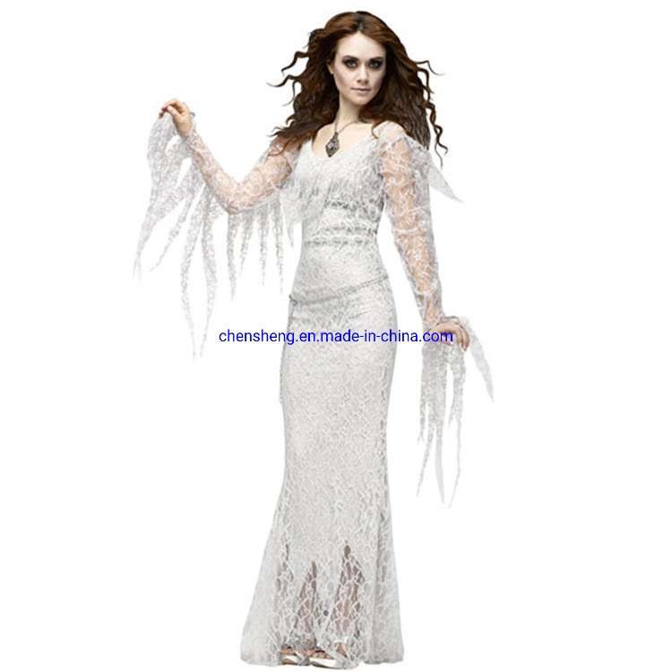 Western Halloween Cosplay Costume White Sexy Women Dress