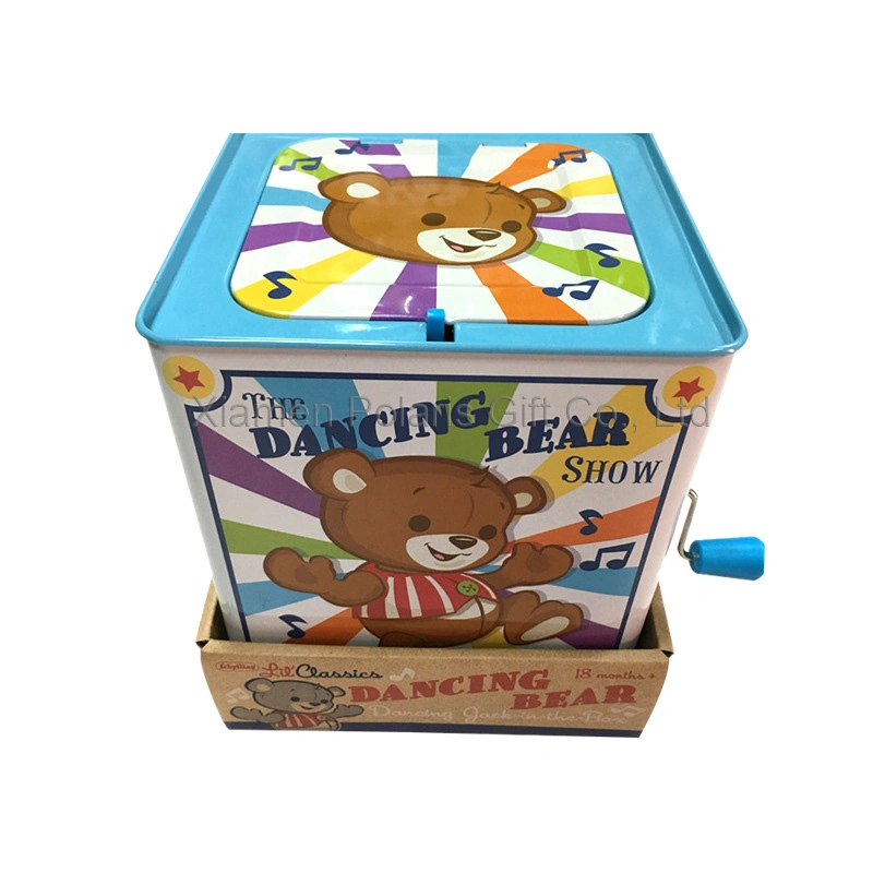 Kids Toys Dance Bear Music Tin Box