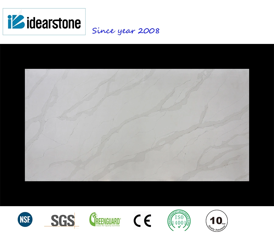 Marble Carrara Globden Calacatta Kitchen على سطح مكتب Man Mistee Quartz حجر