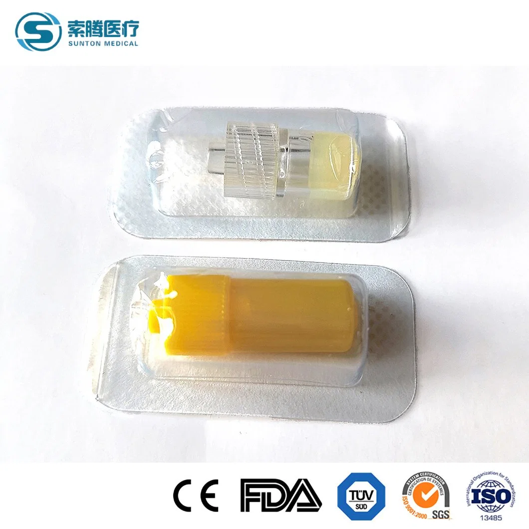 Sunton Tapa de la heparina China Luer Lock heparina Cap proveedor médico personalizado amarillo Heparin-Cap estéril para uso individual