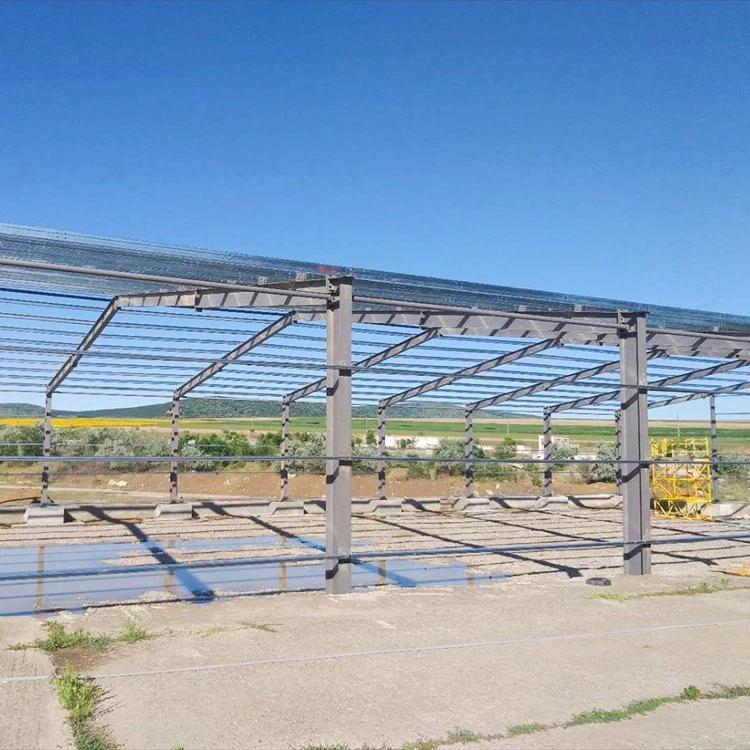 Hangar de prefabricados de estructura de acero galvanizado laminadas en caliente Almacén Cobertizo con bastidor de la sección H parte