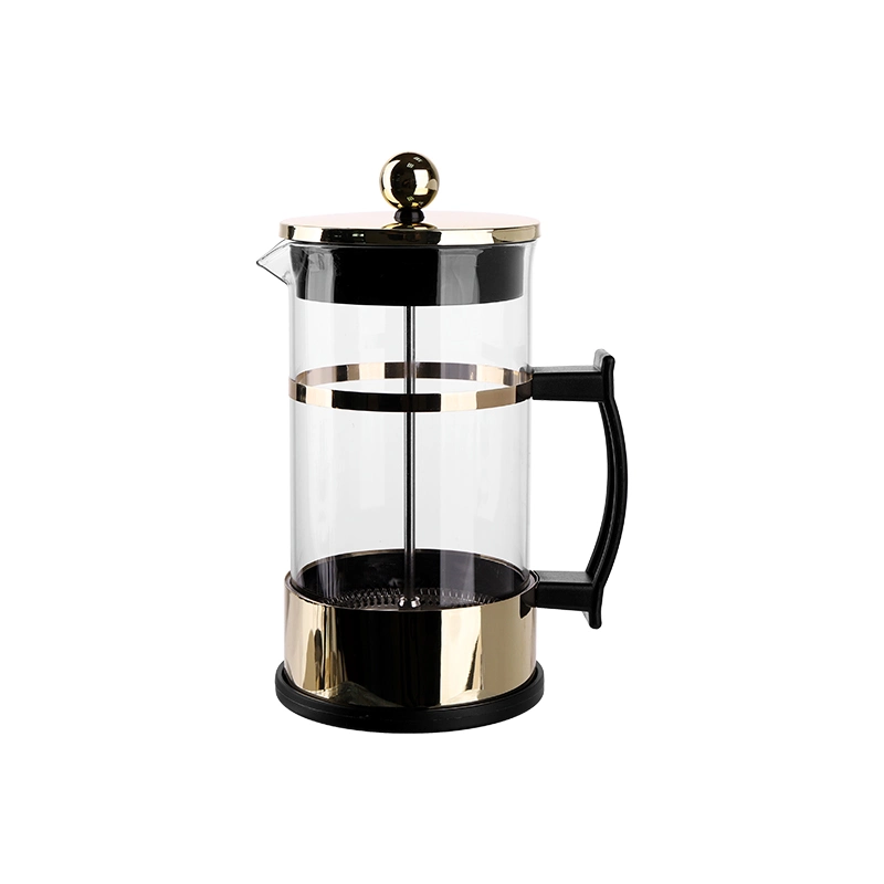 Heat Resistant High Borosilicate Glass French Press Pot Coffee Maker with Stainless Steel Handle