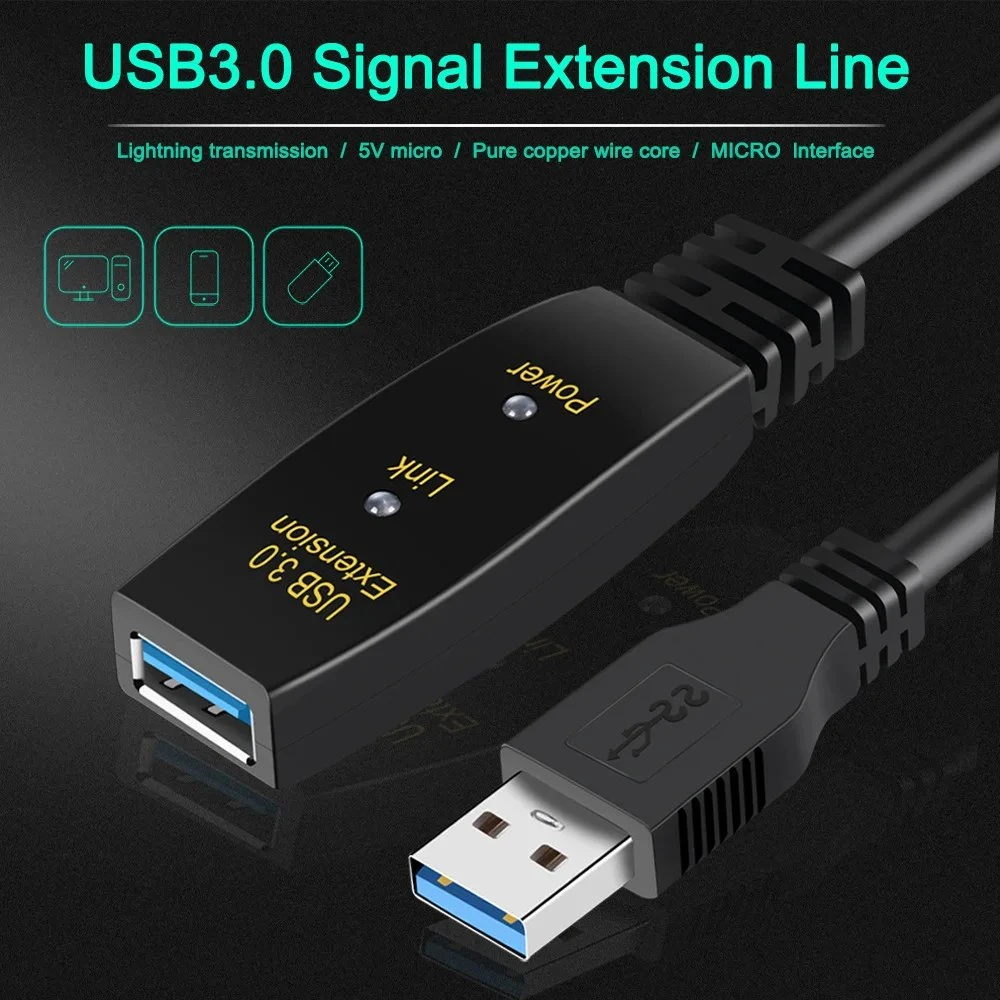 USB3,0 Aktives Verlängerungskabel 30m mit Signalverstärker