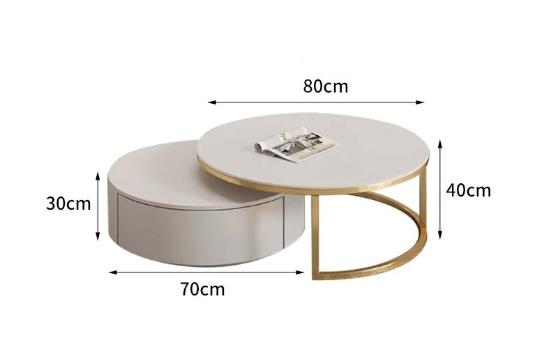 Light Luxury Marble Top Round Coffee Table Home Furniture