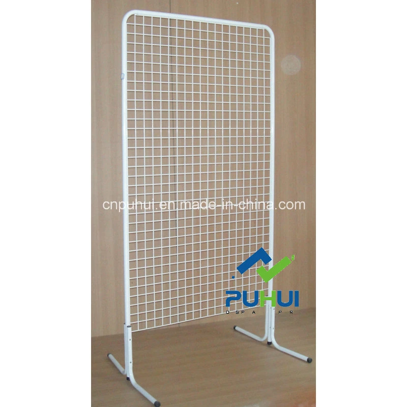 Floor Standing Metal Tube Steel Grid Wall Store Display Rack (PHY310)