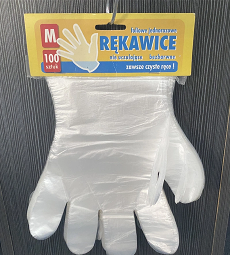 Hot Sale Disposable Plastic Glove_Blue Color Transparent