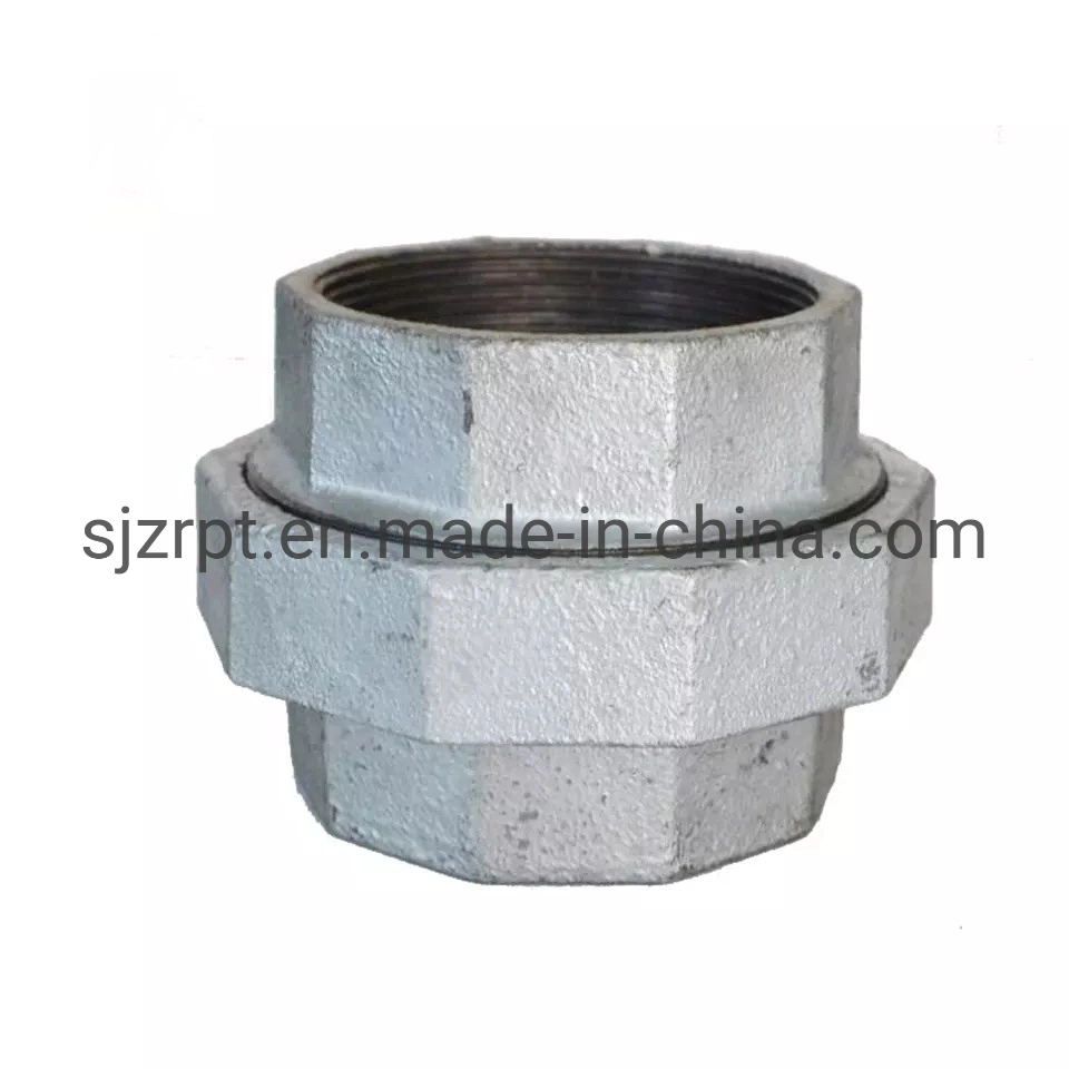 Hot-Dipped Galvanized Female No. 330 Union with Flat Seat BS Thread in Malleable Iron Pipe Fittings